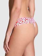 Victoria's Secret PINK White Cherry Thong Cotton Lace Trim Knickers - Image 2 of 3