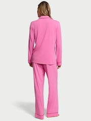 Victoria's Secret New Peony W Lipstick Piping Pink Modal Long Pyjama Set - Image 2 of 3