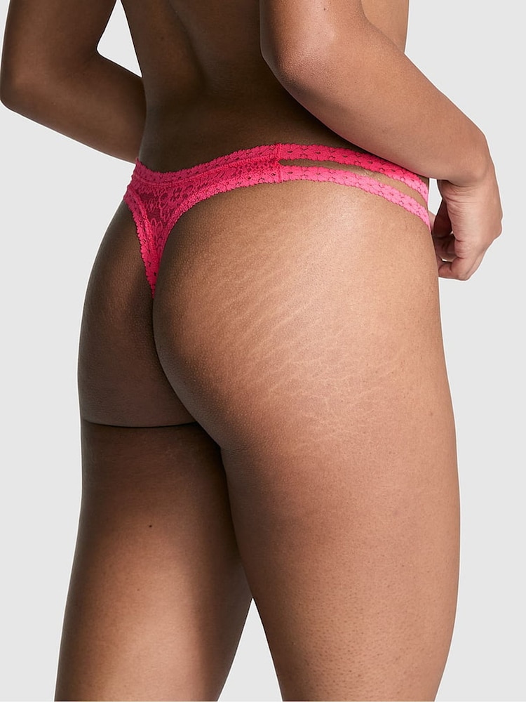 Dubbele bubbel roze - Victoria's Secret PINK Kanten slipje met bloemenprint - Image 2 of 3