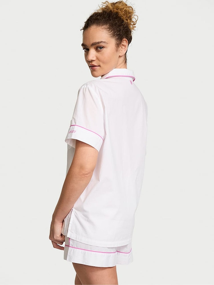 Wit/nieuw roze pioen bies - Victoria's Secret - Katoenen shortpyjama - Image 2 of 3