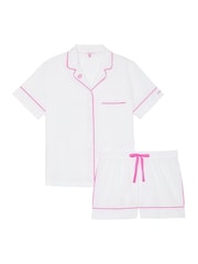 Wit/nieuw roze pioen bies - Victoria's Secret - Katoenen shortpyjama - Image 3 of 3