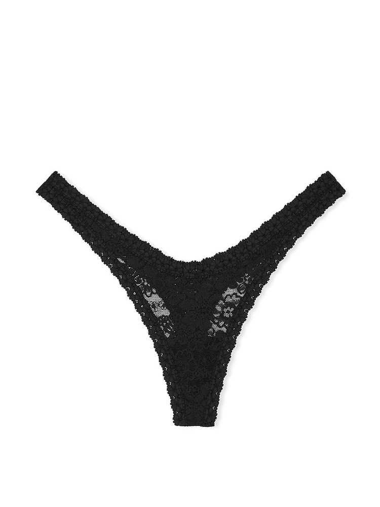 Zwart - Victoria's Secret PINK Kanten slipje met bloemenprint - Image 3 of 3