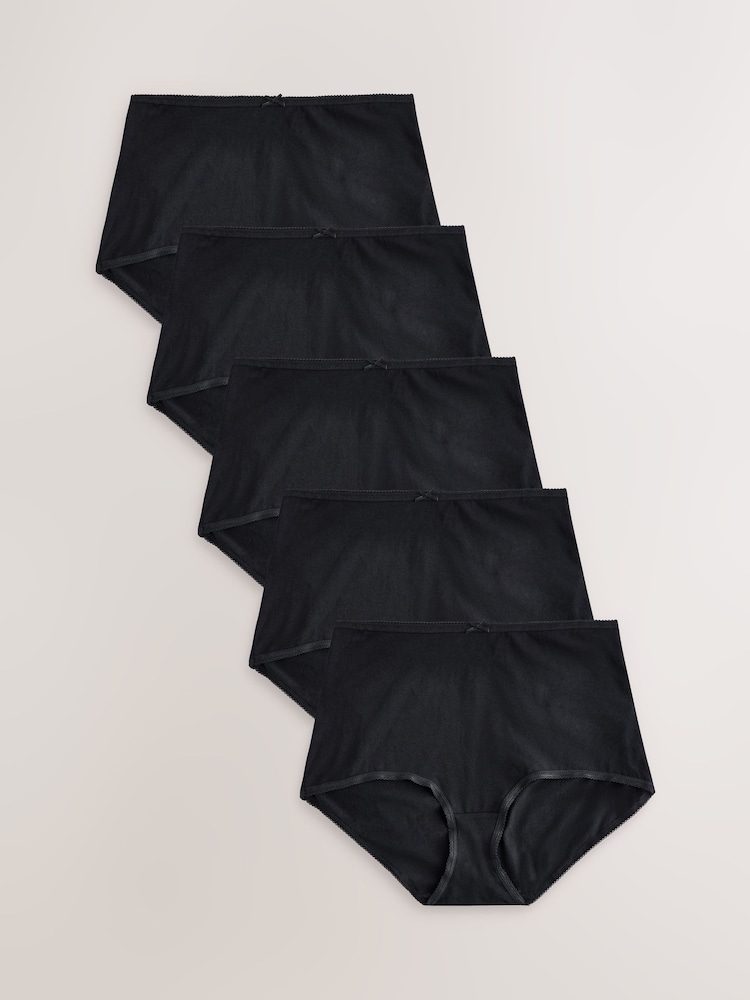 Black Full Brief Rich Knickers 5 Pack - Image 1 of 12