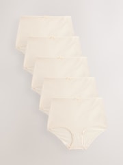Pastel Rose Nude Full Brief Rich Knickers 5 Pack - Image 1 of 7