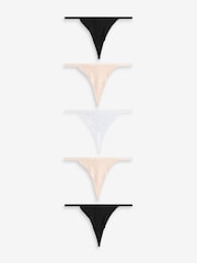 Noir / Pastel Rose Nude / Blanc - Lot de 5 culottes riches - Image 1 of 9