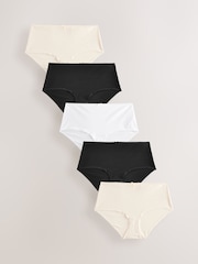 Black/White/Pastel Rose Nude Midi Rich Knickers 5 Pack - Image 1 of 9