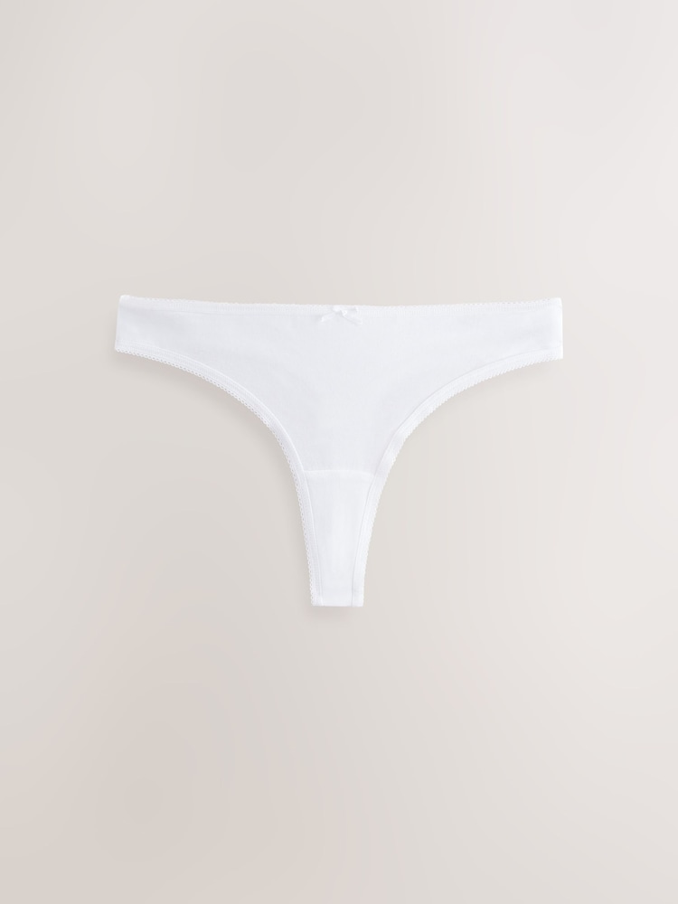 Black / Pastel Rose Nude / White Thong Cotton Rich Knickers 7 Pack - Image 5 of 10