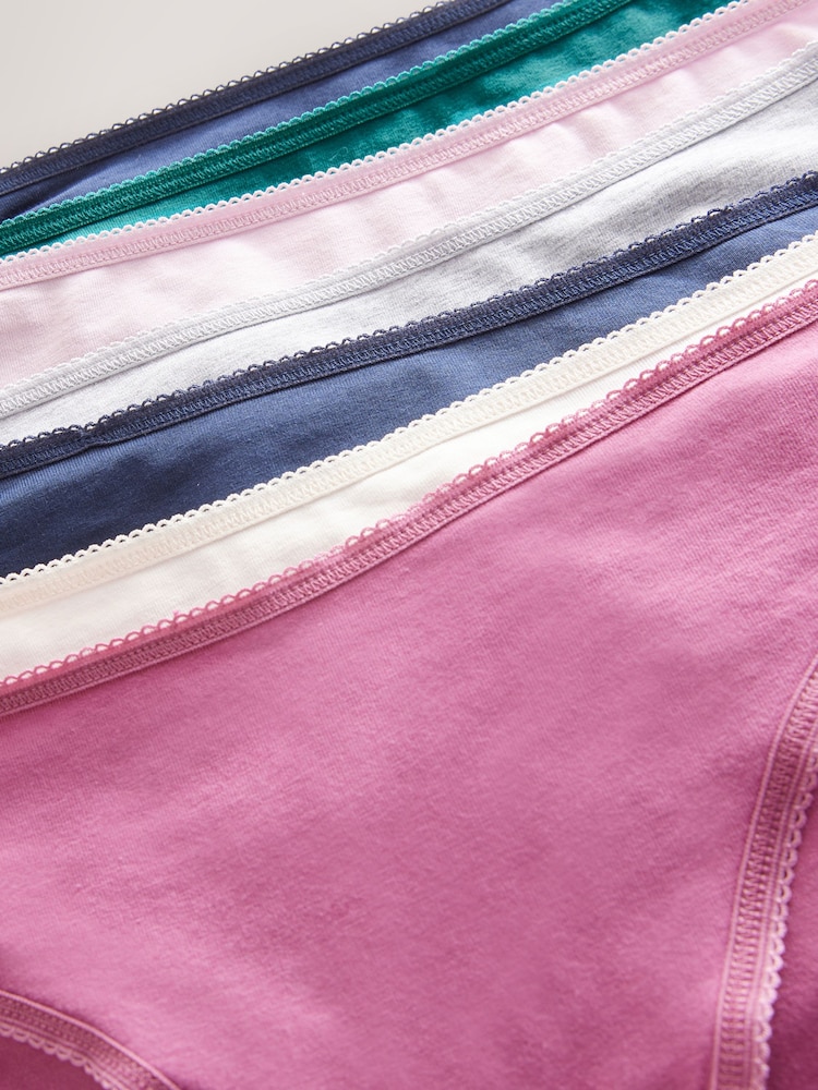 Pink/Blue High Leg Cotton Rich Knickers 7 Pack - Image 12 of 12 Pink/Blue High Leg Cotton Rich Knickers 7 Pack - Image 12 of 12