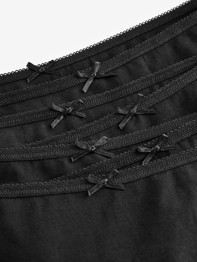 Black High Leg Cotton Rich Knickers 7 Pack - Image 6 of 7