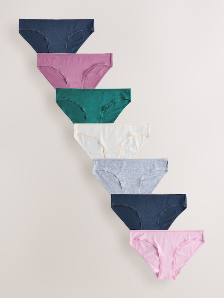 Pink Blue Marl Bikini Rich Knickers 7 Pack - Image 1 of 10