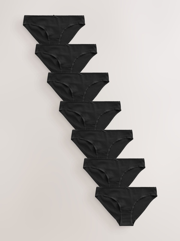 Black Bikini Rich Knickers 7 Pack - Image 1 of 5