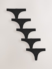 Black Thong Rich Knickers 5 Pack - Image 1 of 5