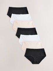 Black / Pastel Rose Nude / White Midi Rich Knickers 7 Pack - Image 1 of 10