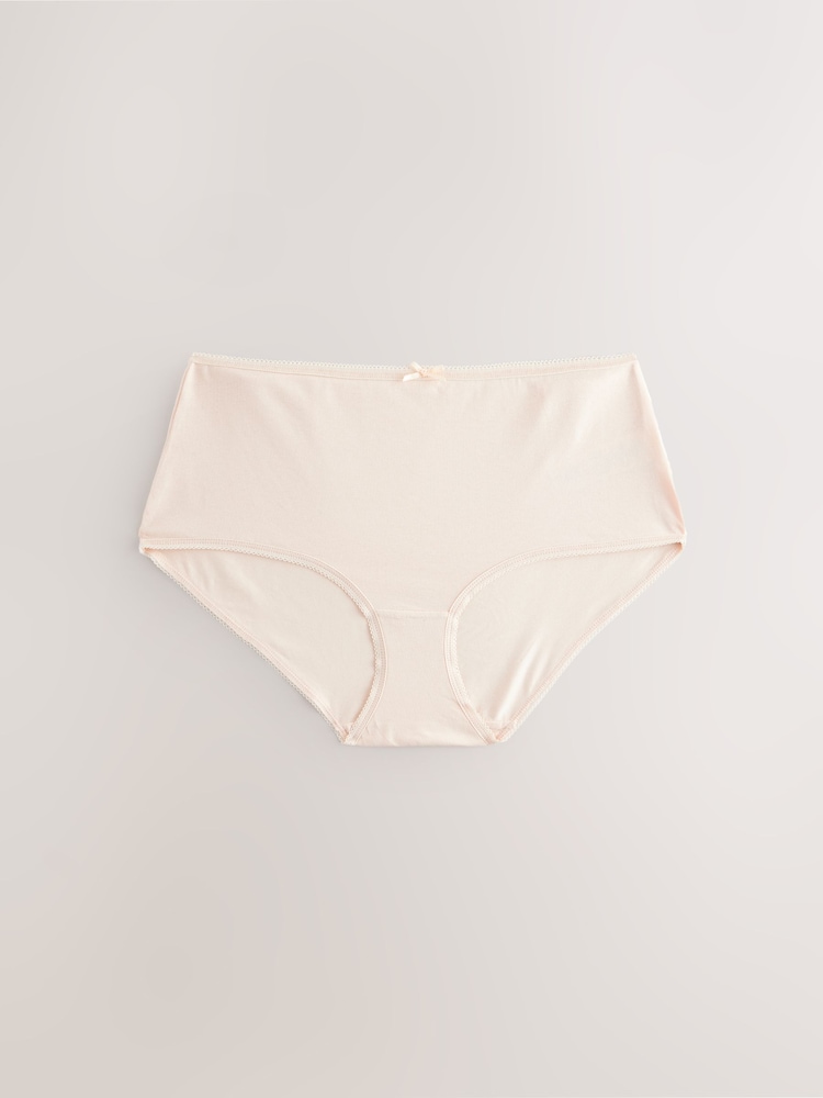 Black / Pastel Rose Nude / White Midi Cotton Rich Knickers 7 Pack - Image 6 of 10