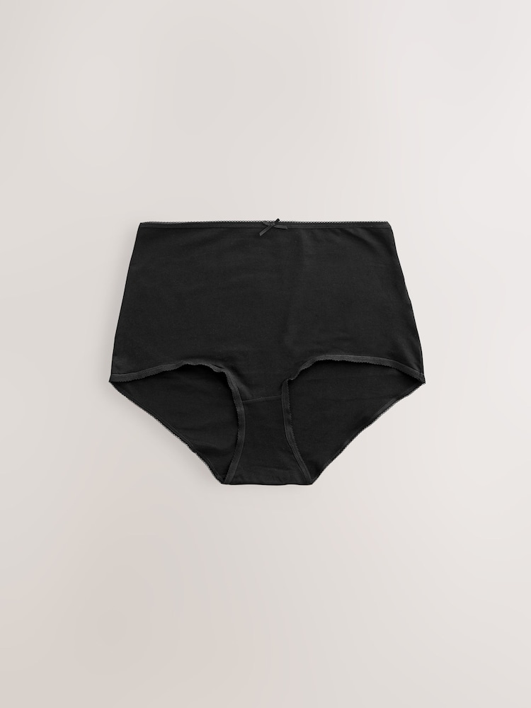 Black / Pastel Rose Nude / White Full Brief Cotton Rich Knickers 7 Pack - Image 5 of 8