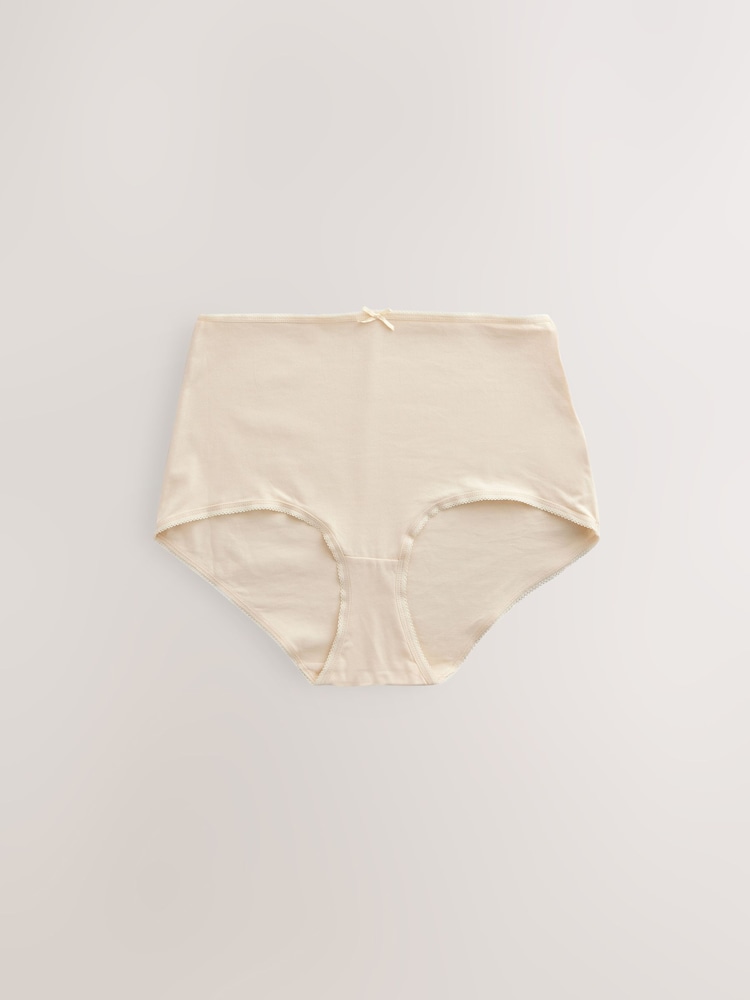 Black / Pastel Rose Nude / White Full Brief Cotton Rich Knickers 7 Pack - Image 7 of 8