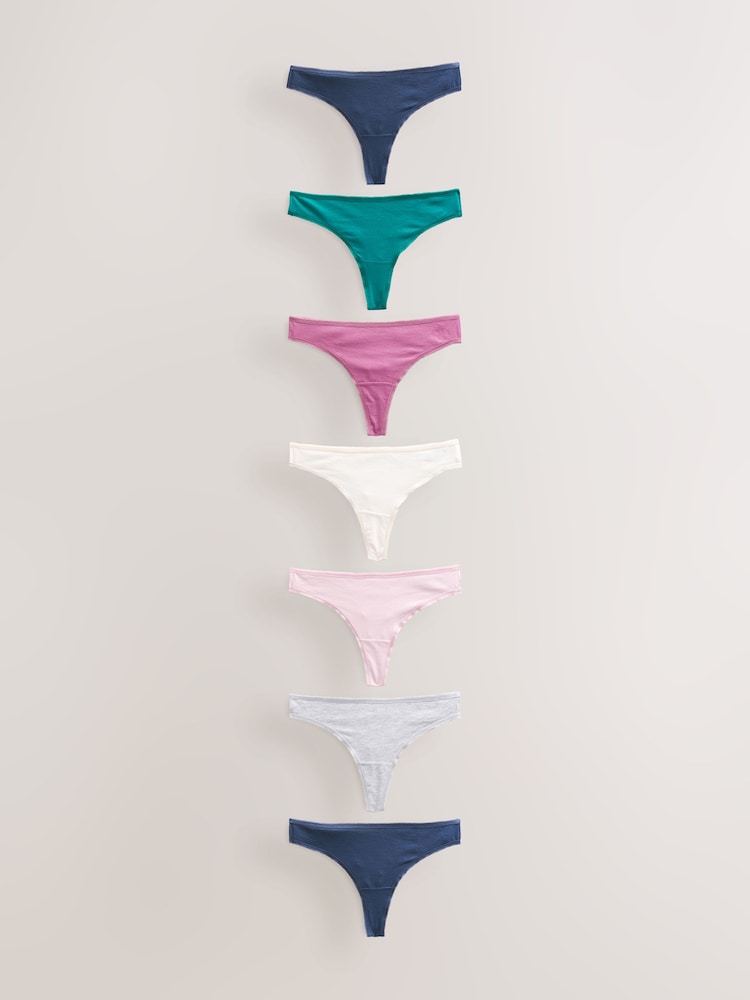 Marl Thong Rich Knickers 7 Pack - Image 1 of 12