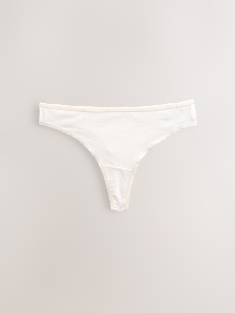Pink/Blue Thong Cotton Rich Knickers 7 Pack - Image 8 of 12