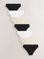 Black / Pastel Rose Nude / White Bikini Rich Knickers 7 Pack - Image 1 of 9