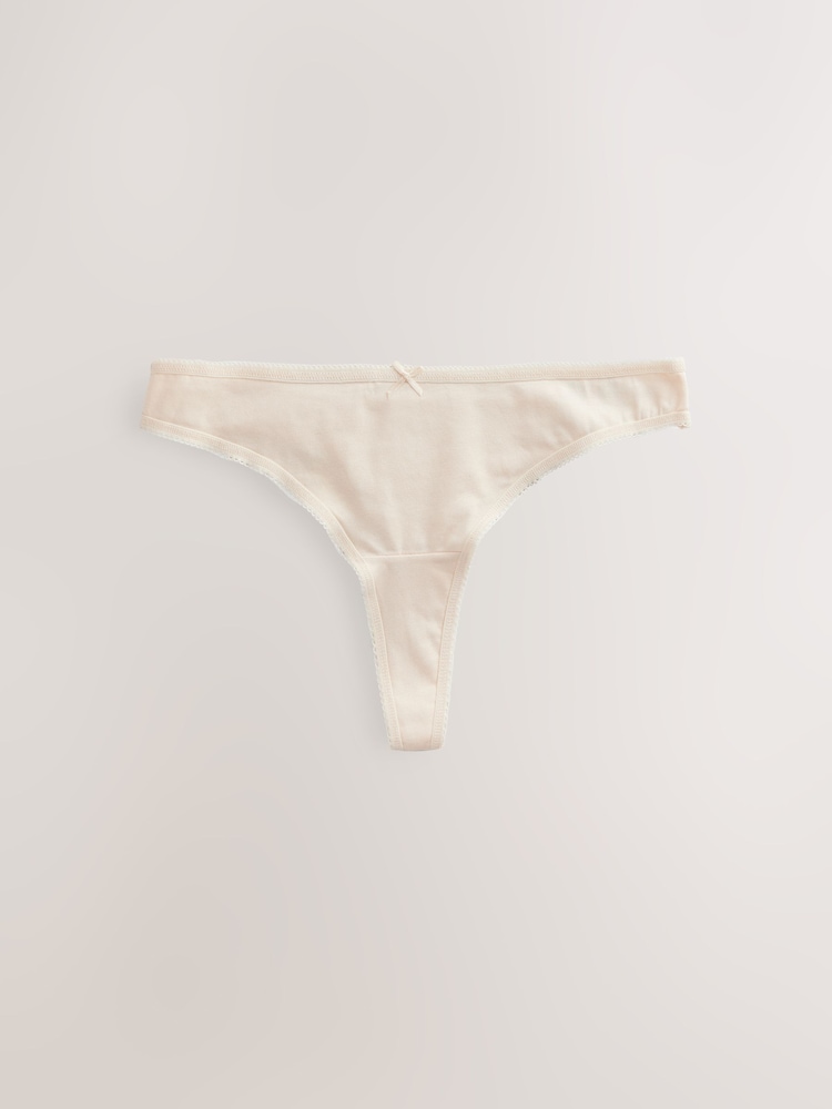 Black / Pastel Rose Nude / White Thong Rich Knickers 5 Pack - Image 6 of 6
