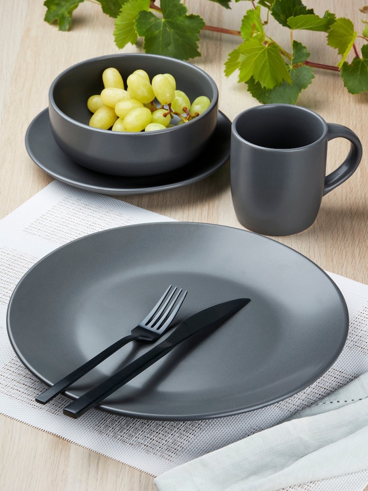 Bread + Butter 16 Piece Matt Grey Evoke Dinner Set - Image 1 of 2