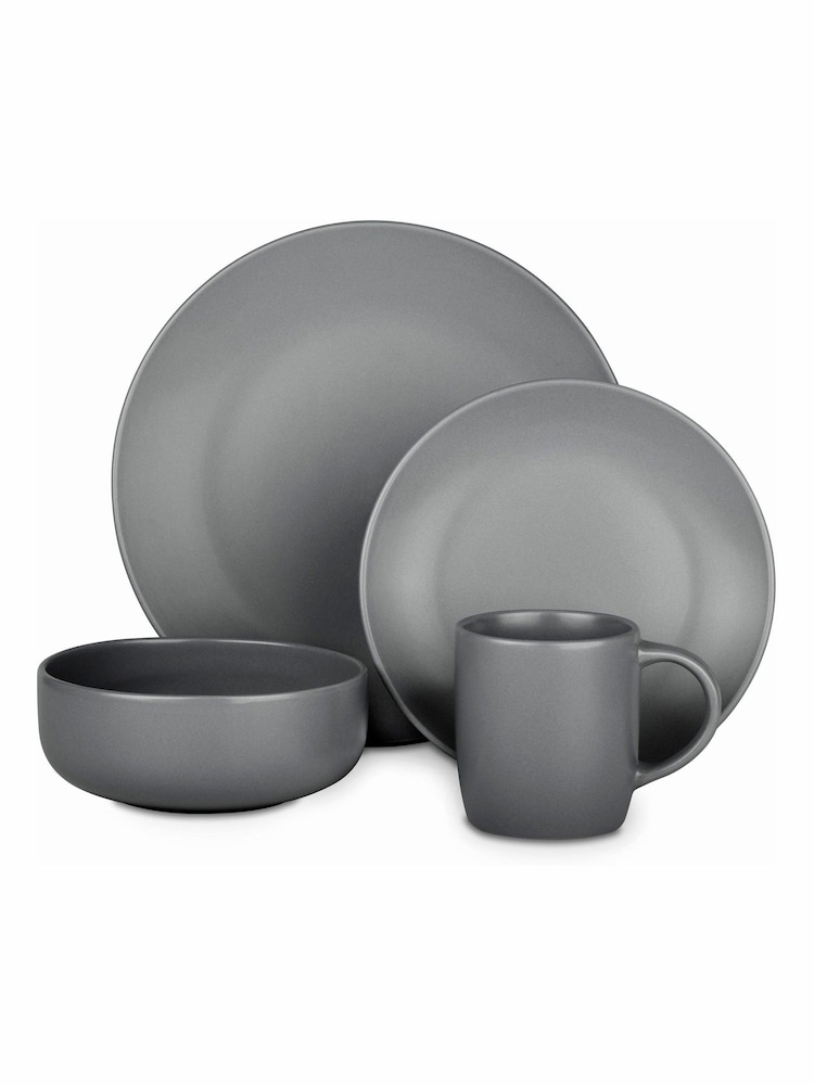 Bread + Butter 16 Piece Matt Grey Evoke Dinner Set - Image 2 of 2