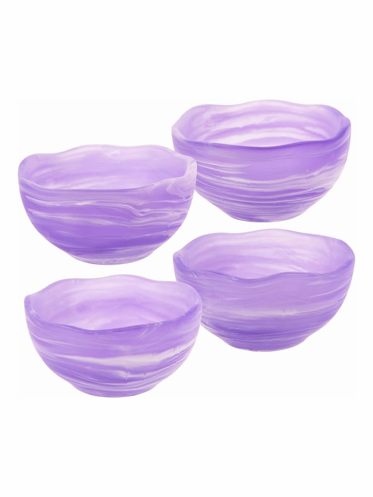 Bread + Butter Set of 4 Lilac Organic Resin Bowls - Image 2 of 2