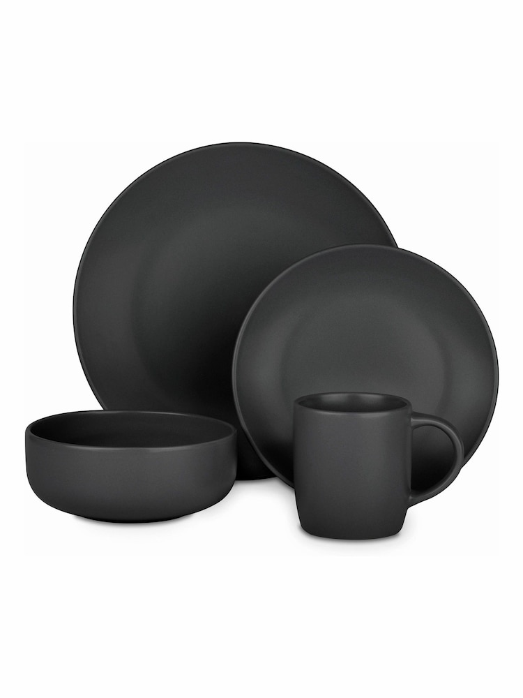 Bread + Butter 16 Piece Matt Black Evoke Dinner Set - Image 2 of 2