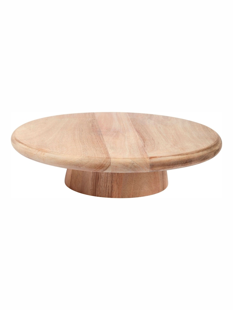 Bread + Butter Acacia Rounded Edge Footed Cake Plate - Image 2 of 2