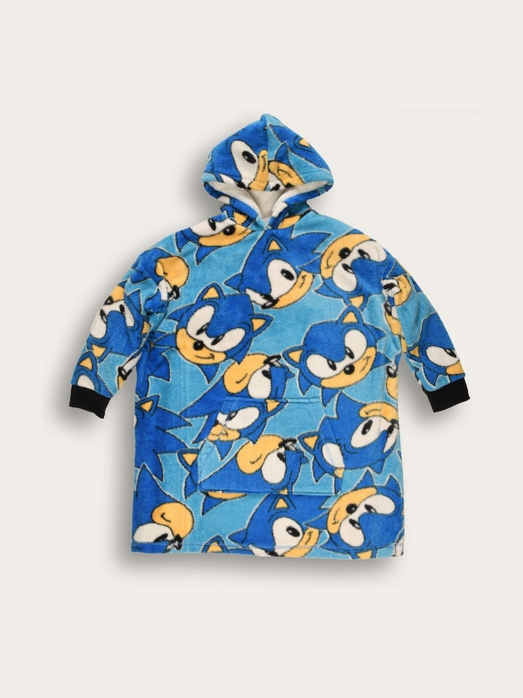 Brand Threads Blue Boys Sonic The Hedgehog Hooded Blanket - Image 1 of 3