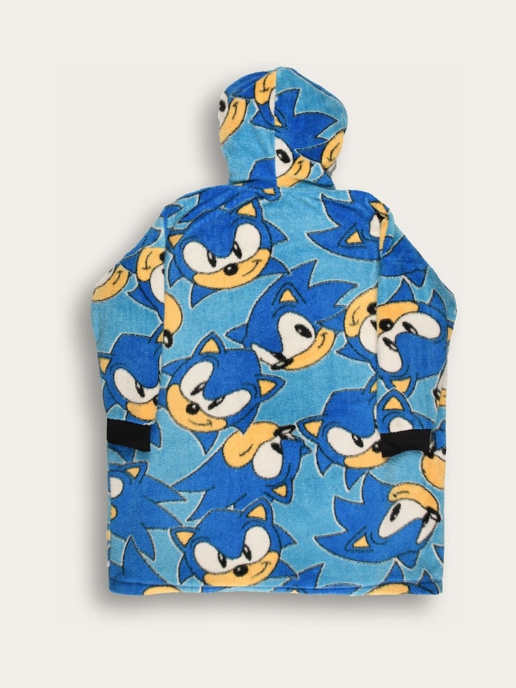 Brand Threads Blue Boys Sonic The Hedgehog Hooded Blanket - Image 2 of 3