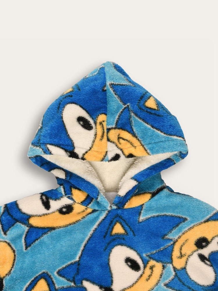 Brand Threads Blue Boys Sonic The Hedgehog Hooded Blanket - Image 3 of 3