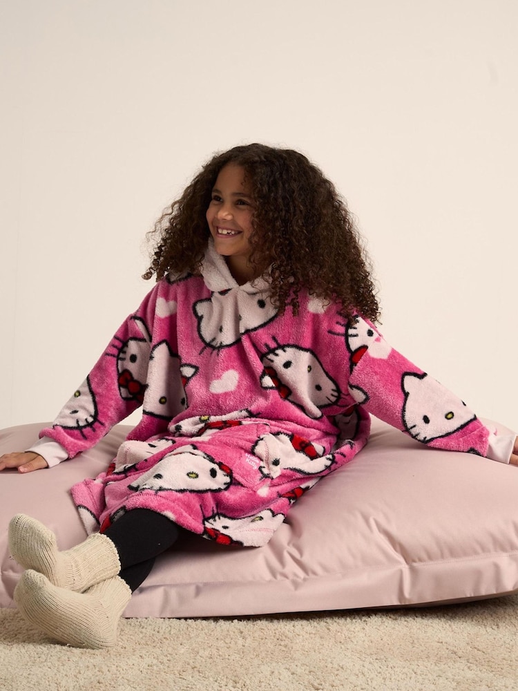 Brand Threads Pink Girls Hello Kitty Hooded Blanket - Image 1 of 4 Brand Threads Pink Girls Hello Kitty Hooded Blanket - Image 1 of 4