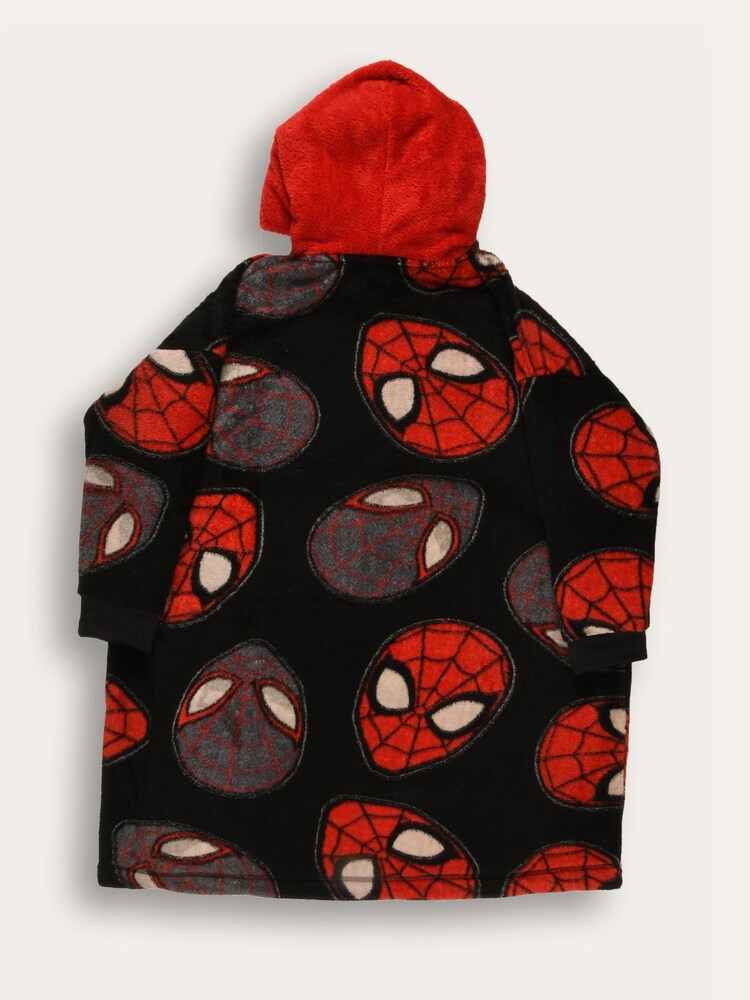 Brand Threads Black Boys Spiderman Hooded Blanket - Image 3 of 3