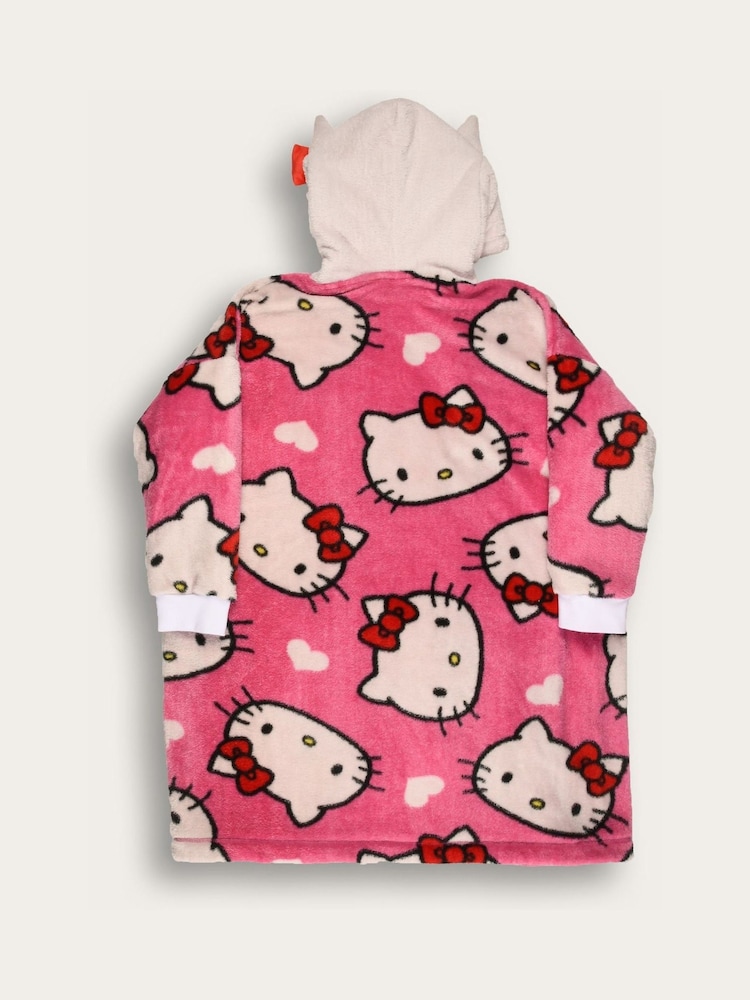 Brand Threads Pink Hello Kitty Womens Hooded Blanket - Image 4 of 4
