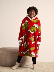 Brand Threads Red Grinch Hooded Blanket - Image 1 of 5