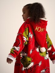 Brand Threads Red Grinch Hooded Blanket - Image 3 of 5