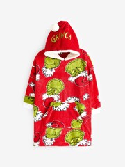 Brand Threads Red Grinch Hooded Blanket - Image 5 of 5