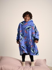 Brand Threads Blue Disney Stitch Adults Hooded Blanket - Image 1 of 3