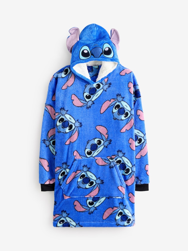 Brand Threads Blue Disney Stitch Adults Hooded Blanket - Image 3 of 3