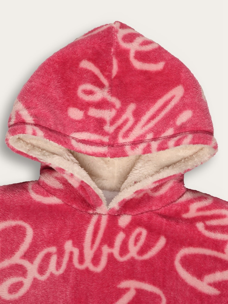 Brand Threads Pink Girls Barbie Hooded Blanket - Image 2 of 3