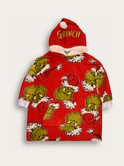 Brand Threads Red Grinch Adults Hooded Blanket - Image 5 of 7