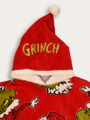 Brand Threads Red Grinch Adults Hooded Blanket - Image 7 of 7