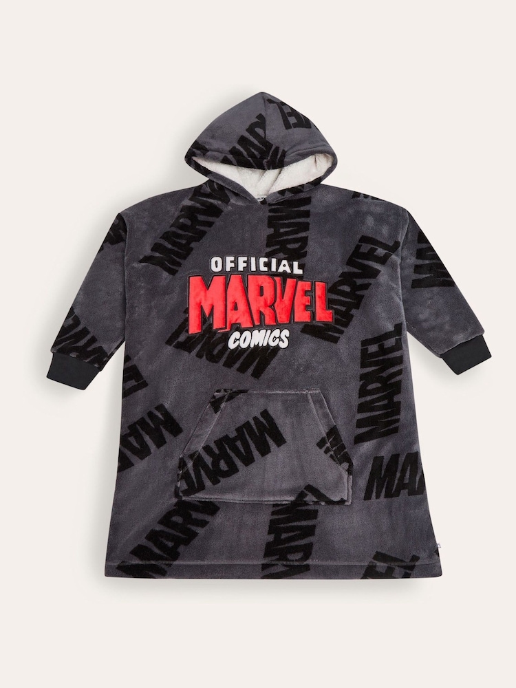 Brand Threads Grey Marvel Mens Hooded Blanket - Image 2 of 5