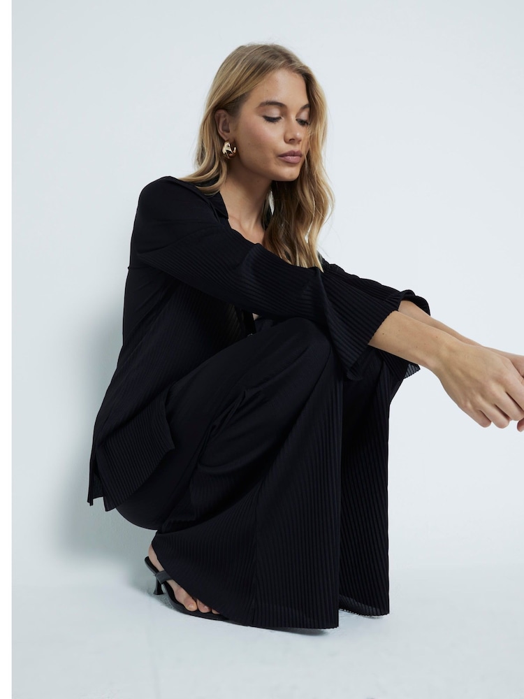 River Island Black Plisse Shirt - Image 2 of 4