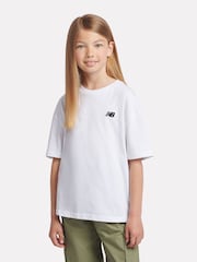 New Balance White Small Girls Logo 100% Cotton T-Shirt - Image 1 of 8