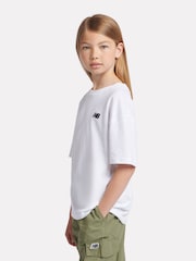 New Balance White Small Girls Logo 100% Cotton T-Shirt - Image 2 of 8