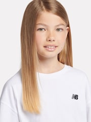 New Balance White Small Girls Logo 100% Cotton T-Shirt - Image 4 of 8
