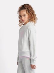 Gris - New Balance Kids French Terry Stacked Logo Crew Sweatshirt - Imagen 2 de 8