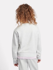 Gris - New Balance Kids French Terry Stacked Logo Crew Sweatshirt - Imagen 3 de 8